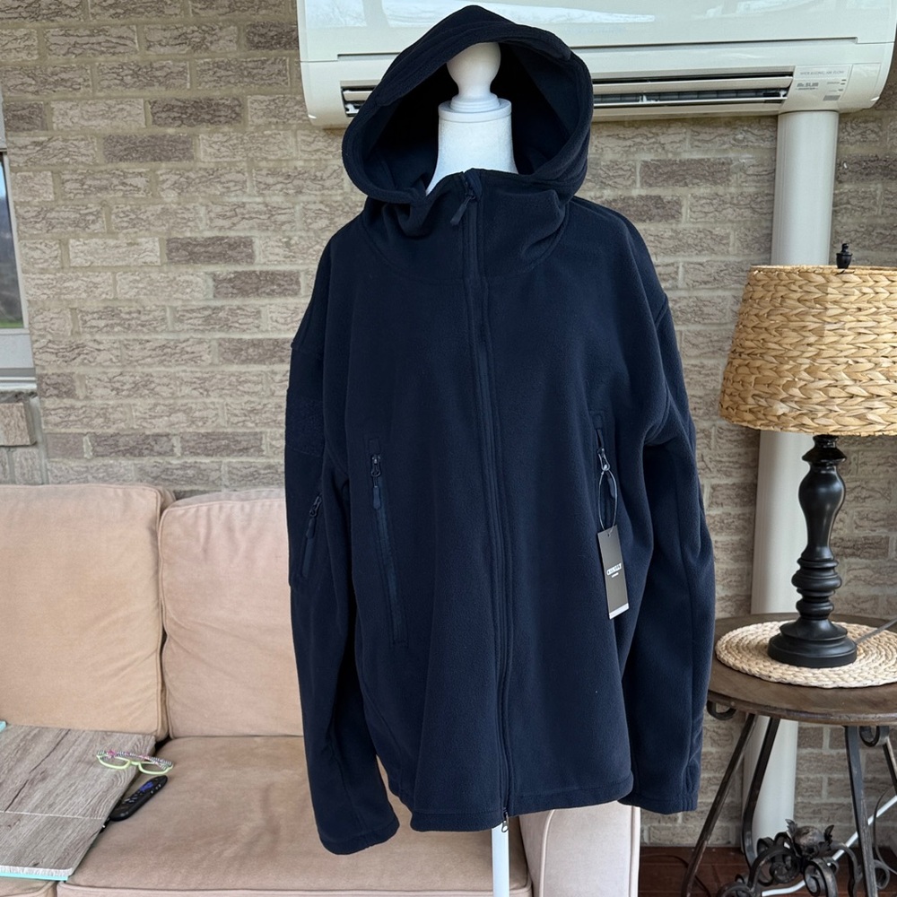 Men's Navy blue Hooded Fleece
